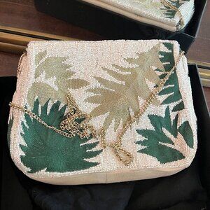 House of Harlow 1960 Beaded Palm Clutch